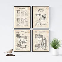 POSTER Set mit 4 Jahrgang Klinge Vater Patent A3 Rahmenlos - Klar, Papier (29.7/3cm) - Nacnic