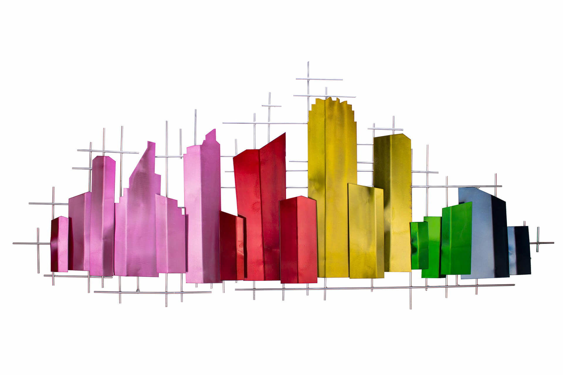 WANDDEKO Bunt 130/60 cm - Multicolor, Metall (4.02/60/6cm) - KUNSTLOFT