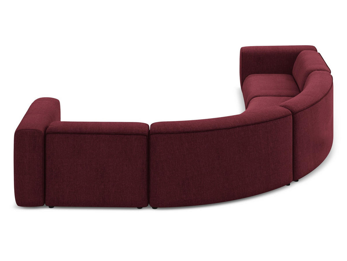 ECKSOFA Chenille Stoff Rot - Rot/Weinrot, Kunststoff/Textil (318/318cm) - Makamii