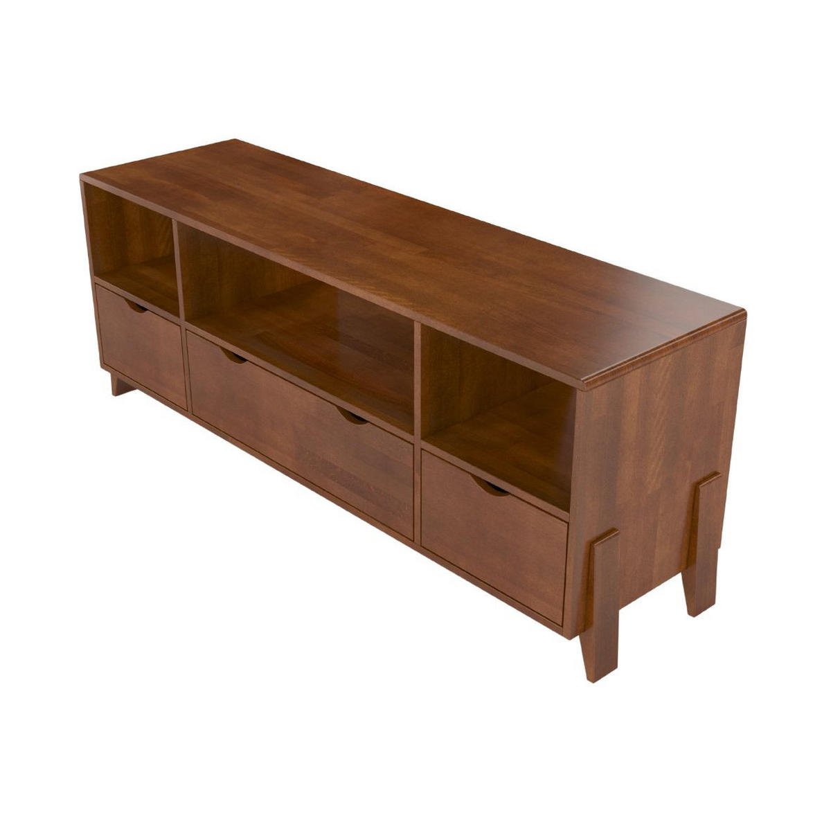 MASSIVHOLZ-TV-SCHRANK Gdynia, Buche - lackiert, Nussbaumfarbe - Walnussfarben, Holz/Buchenholz (160/60.4/45cm) - Visby