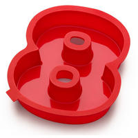 BACKFORM Zahlen - Silikon - 8 - Wiederverwendbar - Rot, Kunststoff (20/7/26cm) - Sareva
