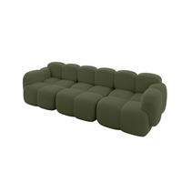 3-SITZER modulares Sofa Miko-S2 300x118x75 cm Grün Bouclé - Smaragdgrün/Schwarz, Holzwerkstoff/Kunststoff (300/75/118cm) - ALTDECOR