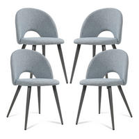 ESSZIMMERSTUHL-SET 4 TLG. Karijoki - Dunkelgrau/Grau, Textil/Metall (50/77/55cm) - [en.casa]