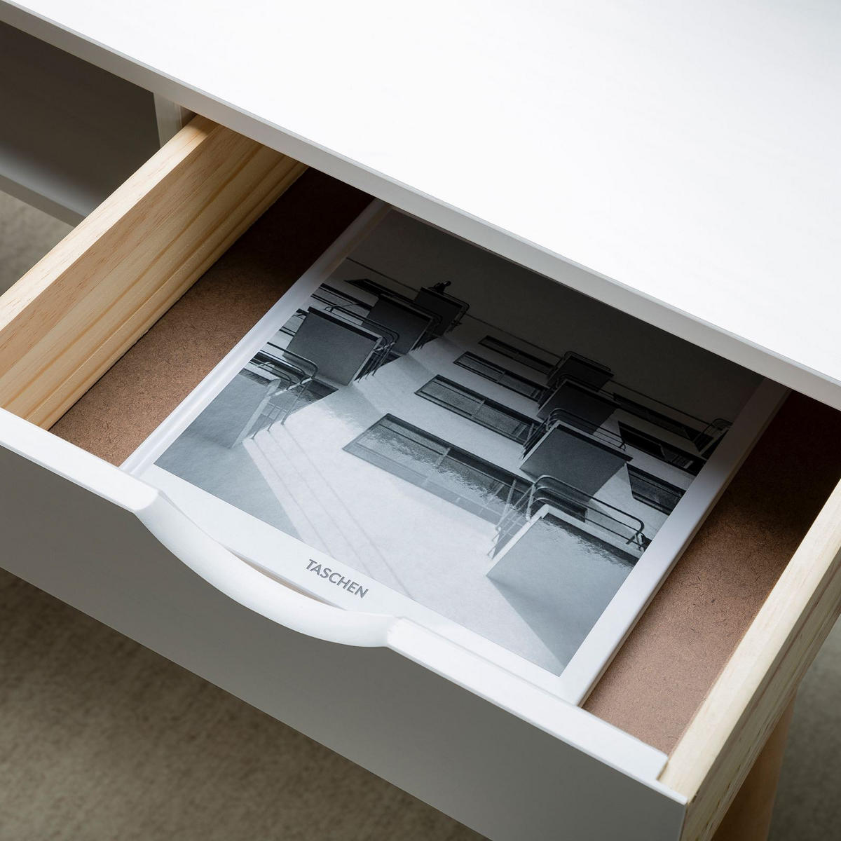 SCHREIBTISCH STEFANO weiß/Eiche - Eichefarben/Weiß, Holz (50/110/75cm) - IDIMEX