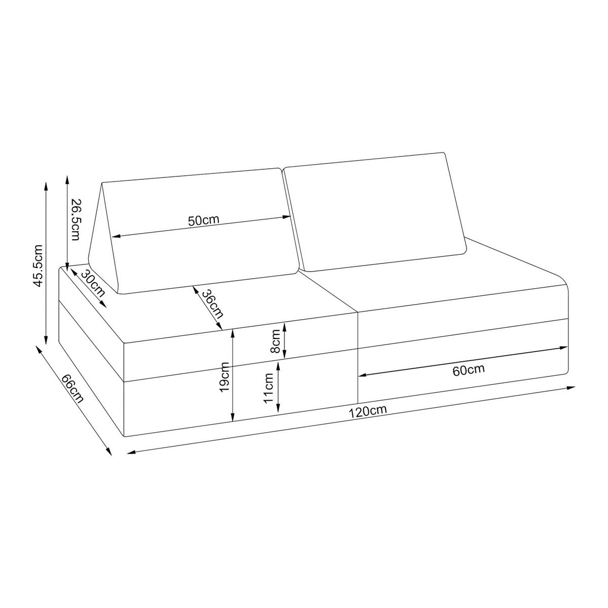 HRAČKÁŘSKÁ SOFA Norhulta - růžová, textil (120/46/66cm) - [en.casa]