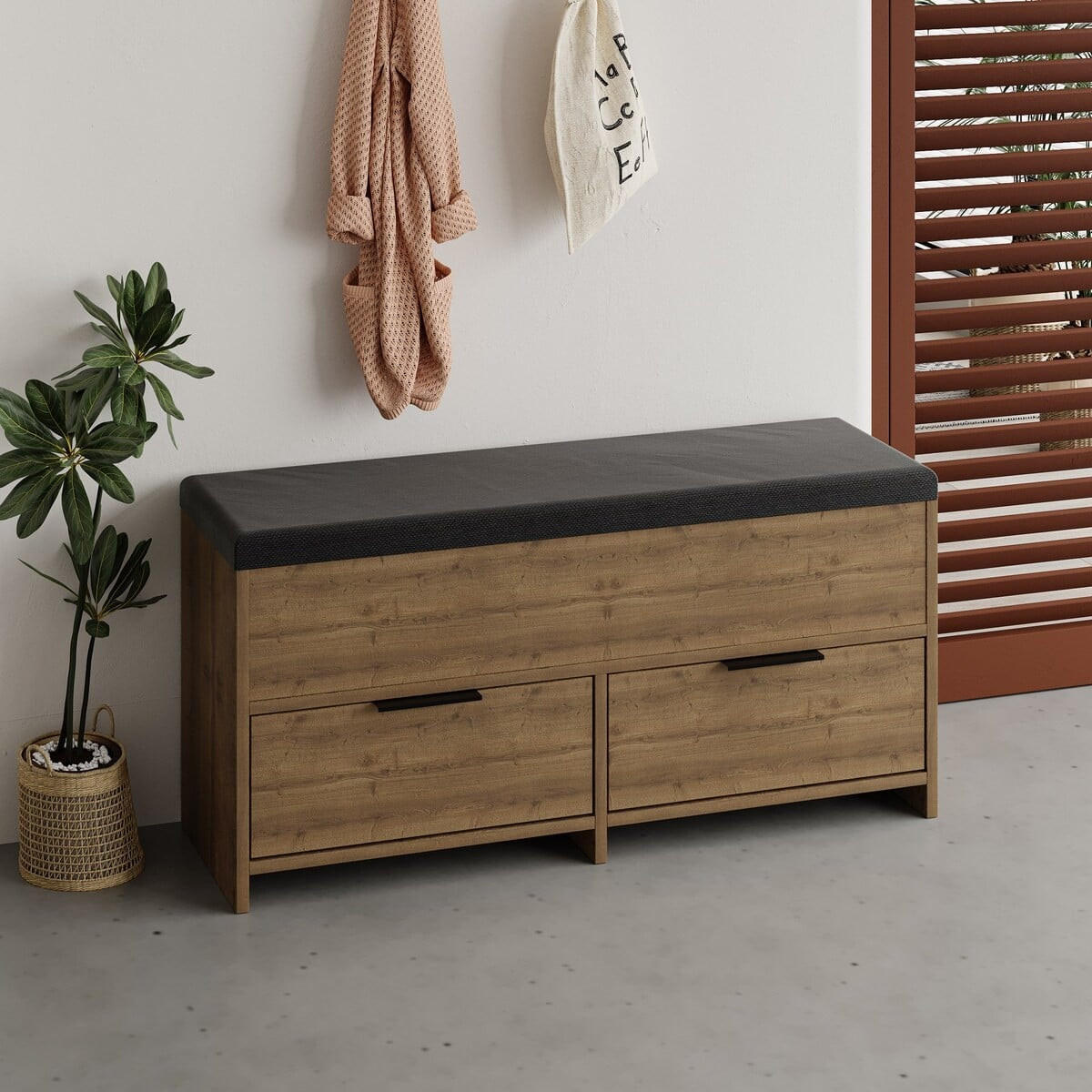 SCHUHAUFBEWAHRUNG B106 cm – COVE - Eschefarben, Holzwerkstoff (34/51.5/120.6cm) - Calicosy