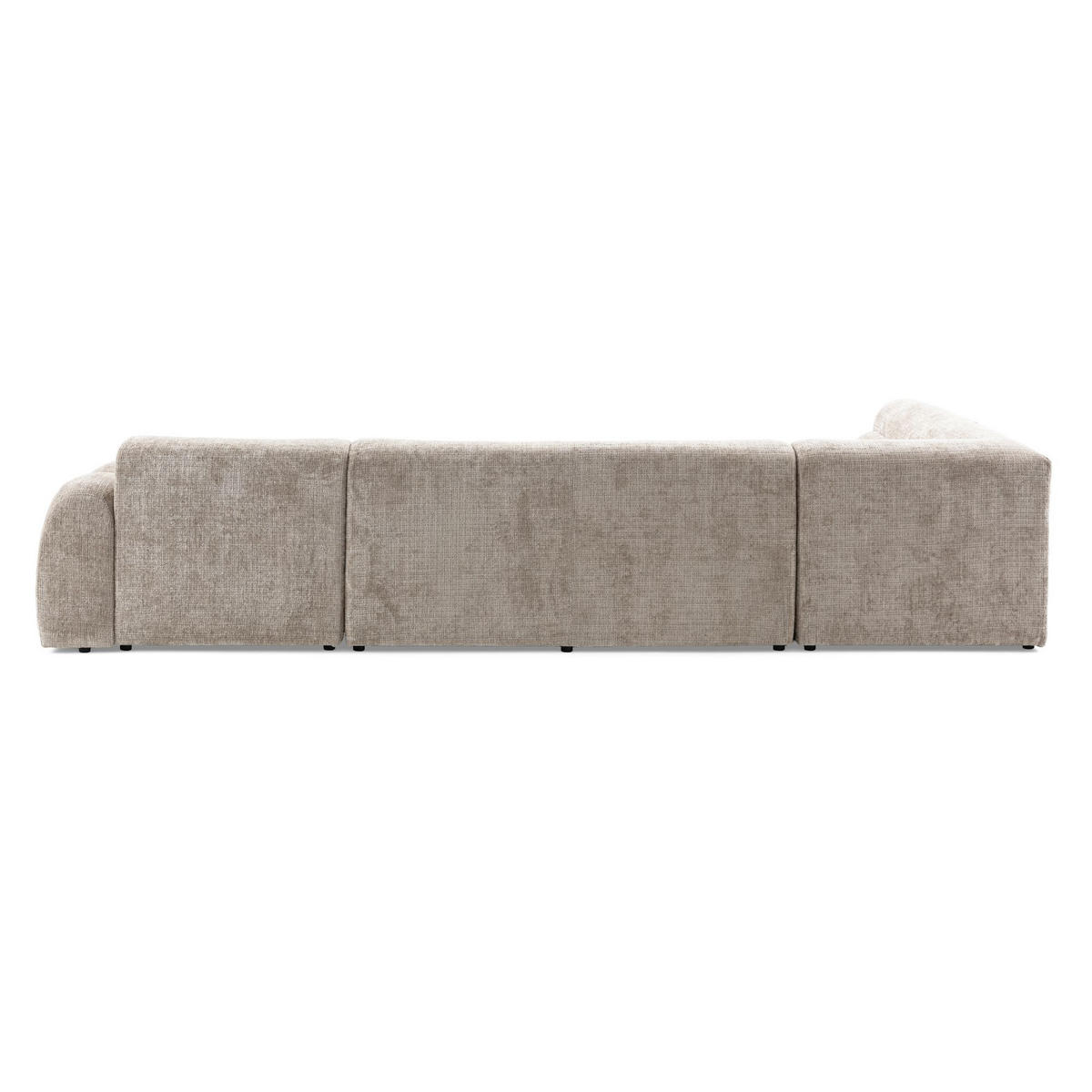 6-SITZER modulares Wohnlandschaft U XXL VEER SET 3 Links, 368 x 200 cm, Chenille Webstoff Beige - Beige/Schwarz, Holz/Kunststoff (368/75/200cm) - Muffo