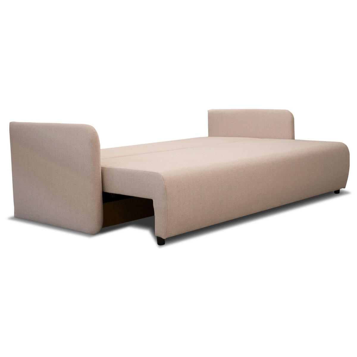 SOFA Anvio Beige mit Schlaffunktion - Beige/Schwarz, Kunststoff/Textil (220/88/100cm) - Selsey