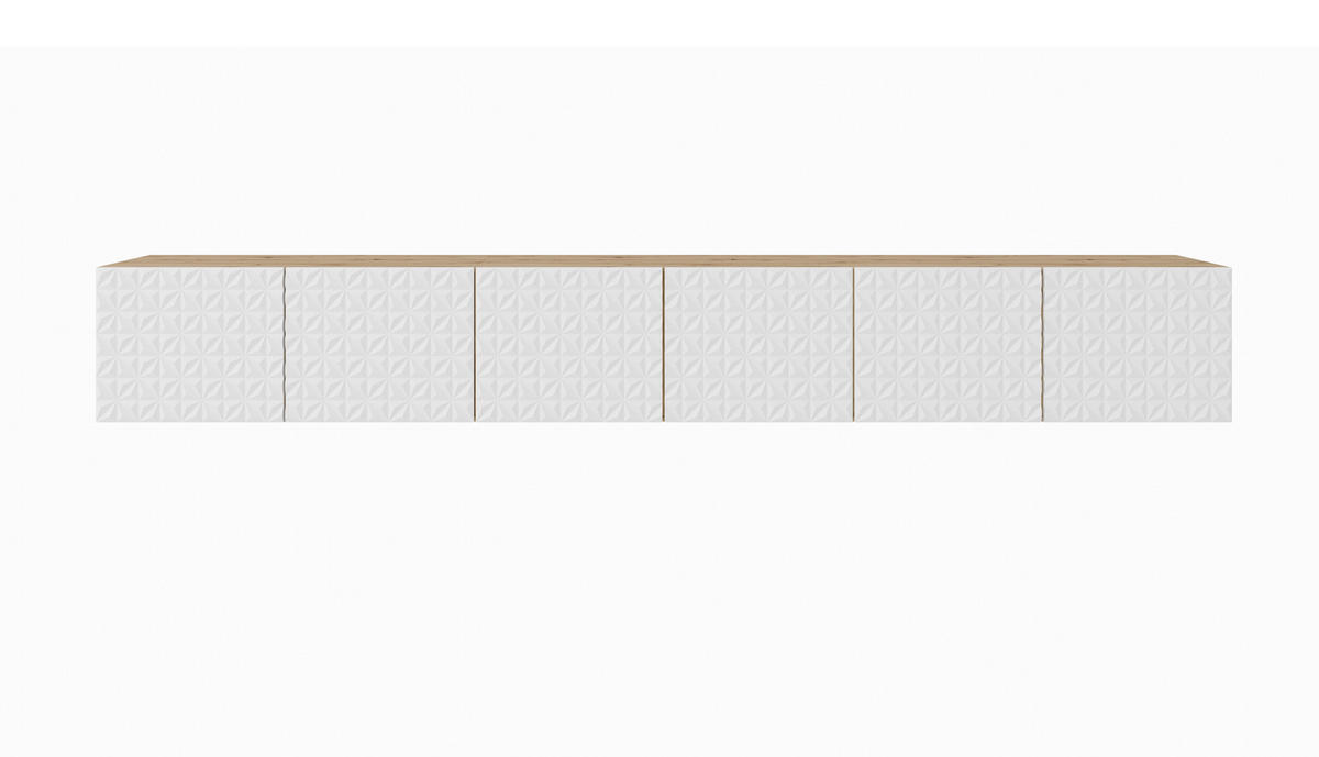 TV-SCHRANK CALI - Eiche Artisan/Weiß, Holzwerkstoff (300/41/40cm) - Meblini