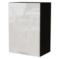 KÜCHENHÄNGESCHRANK Essen W2/50 Weiß Hochglanz / Schwarz Matt 50 / 32,5 / 72cm - Weiß Hochglanz/Schwarz, Holz/Holzwerkstoff (50/72/32.5cm) - Feldmann-Wohnen