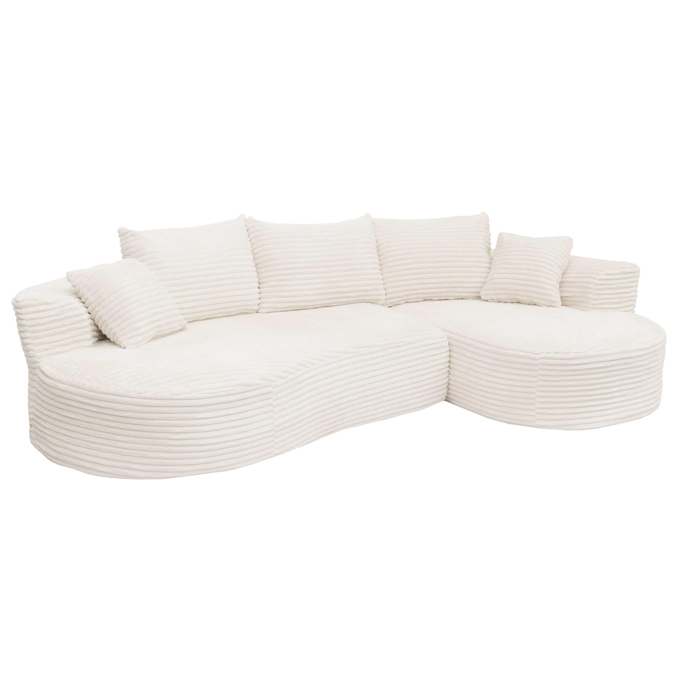 SOFA-GARNITUR Weiß - Weiß, Textil (296/61/159cm) - MCW