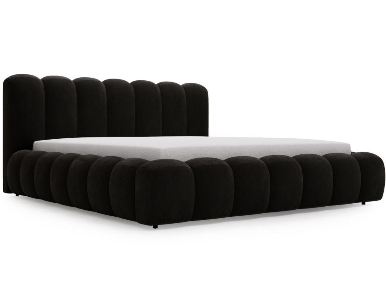 Graingold Polsterbett Schwarz 160x200 cm