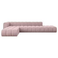 ECKSOFA modulares Sofa Zuvon-L2 - 387x177x70 cm Rosa - Rosa, Holzwerkstoff/Textil (387/177cm) - ALTDECOR