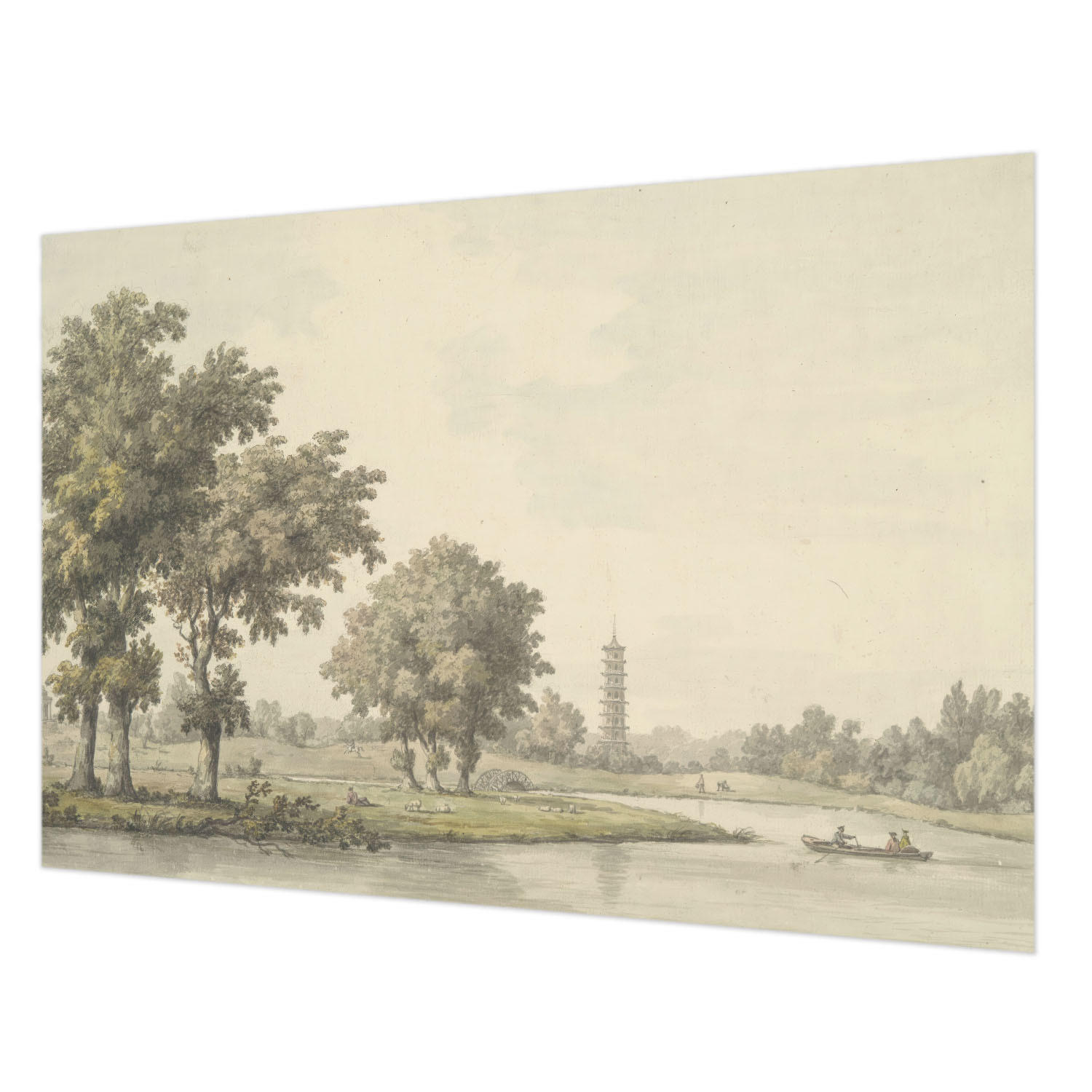 FOTOTAPETE 152x104 cm - Ein ruhiger Park - Grau, Textil (152/104cm) - Wallfluent