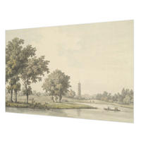 FOTOTAPETE 152x104 cm - Ein ruhiger Park - Grau, Textil (152/104cm) - Wallfluent