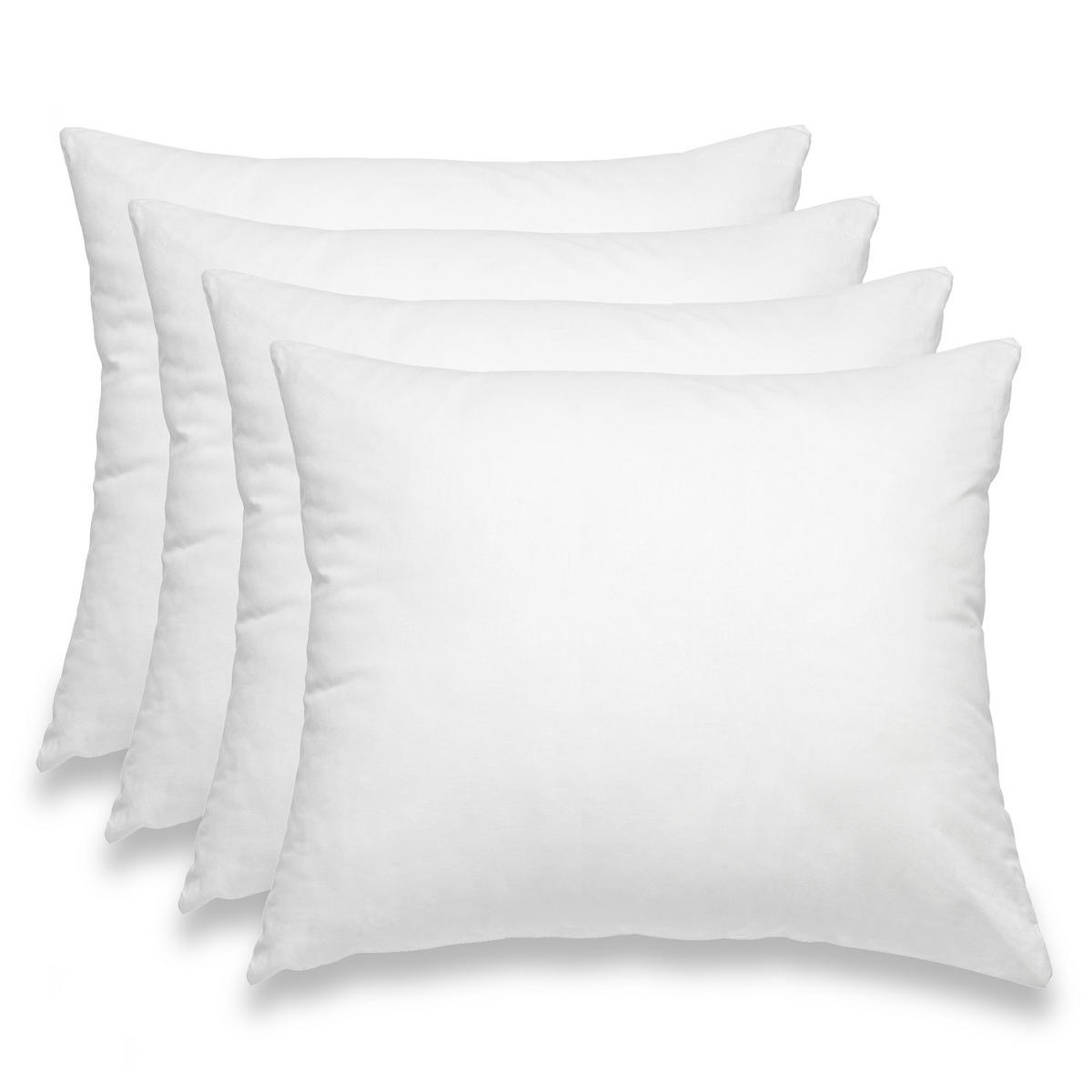 FEDERKISSEN 4er Set 100% Federn 40/50 cm Bezug aus 100% Baumwolle - Weiß, Textil (50/40cm) - wometo