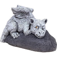 STEINFIGUR Schlummerdrache Drache frostfest Steinguss - Grau, Stein (21/14/13cm) - stoneandstyle