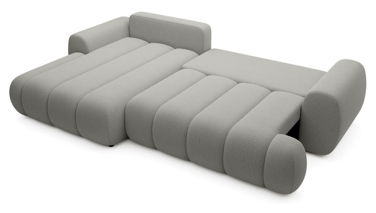 ECKSOFA mit Bettkasten Puro 270 cm, Links, Hellgrau - Hellgrau, Holz (272/168cm) - Emporius