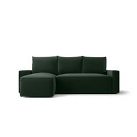 ECKSOFA mit Schlaffunktion SAVIO Poso 14 Links - Dunkelgrün, Textil (232/140cm) - Bedante