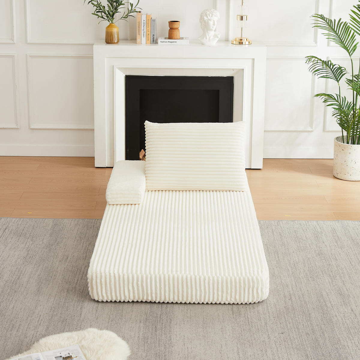 RÉCAMIERE 211 cm frei kombinierbar mit dreieckigen Rückenlehnen, DE-42722, Beige - Beige, Textil (211.5/48/106.5cm) - ComfortXL