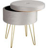 SITZHOCKER mit Stauraum Ava,37,5 x 44,5 cm,hellgrau - Hellgrau, Holz (37.5/44.5/37.5cm) - tectake