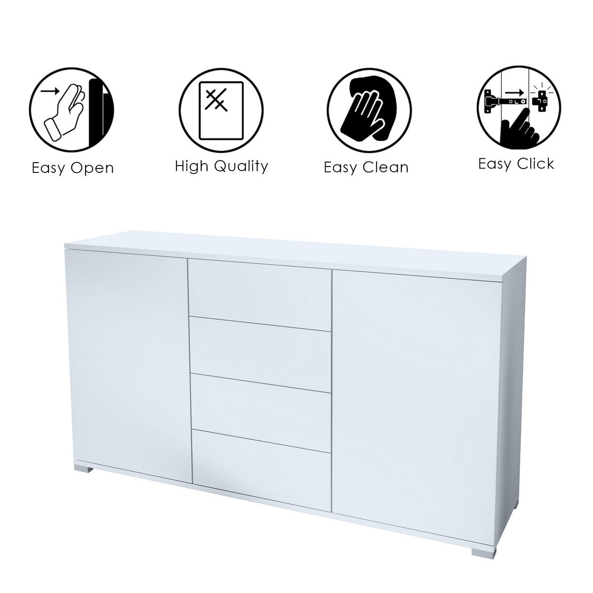 SIDEBOARD Santo Anthrazit matt - Anthrazit, Holzwerkstoff (138.5/75.5/35cm) - Vladon
