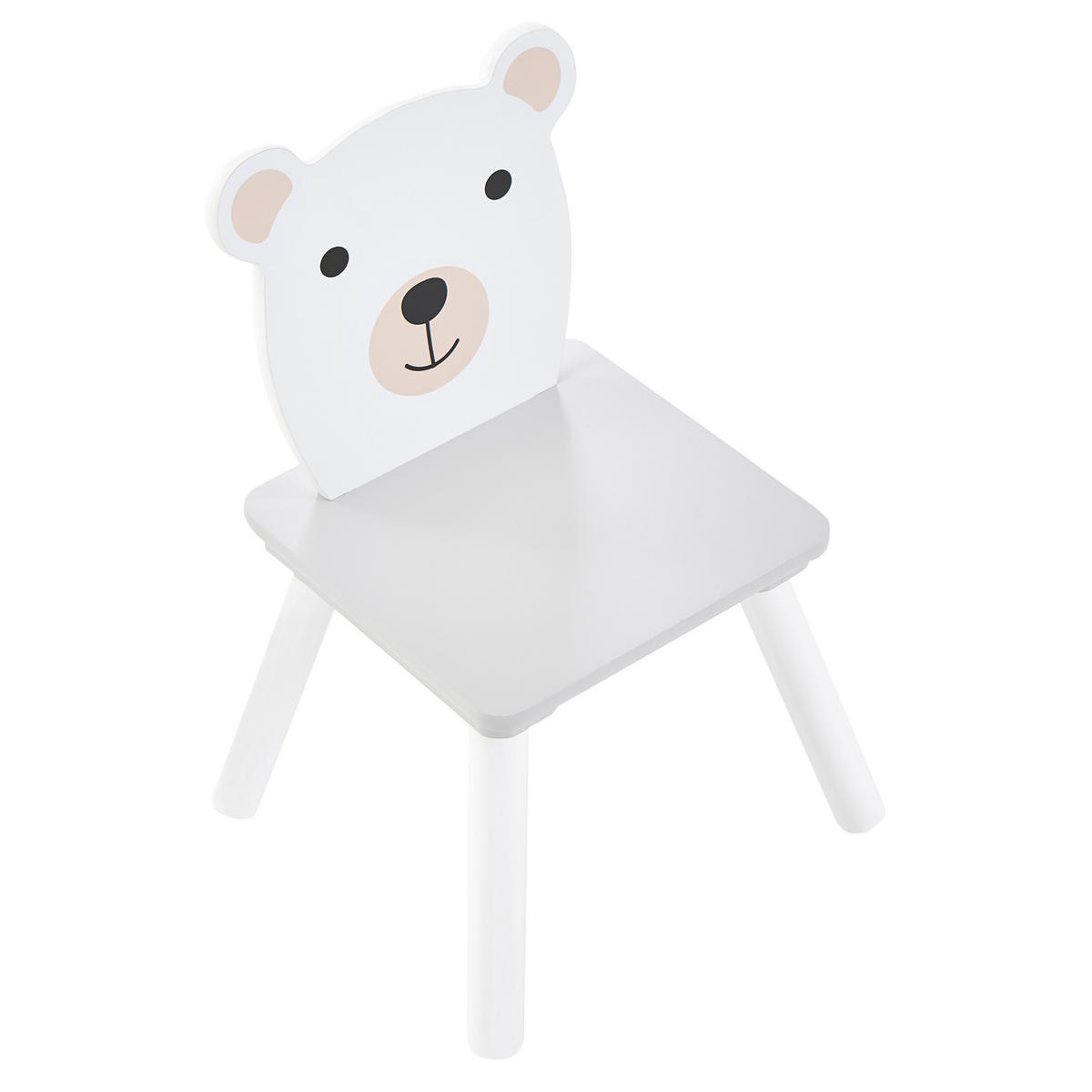 KINDERTISCH mit Stühlen Weiß Mimili - Dunkelgrau/Weiß, Holz/Holzwerkstoff (60/43/60cm) - Beliani