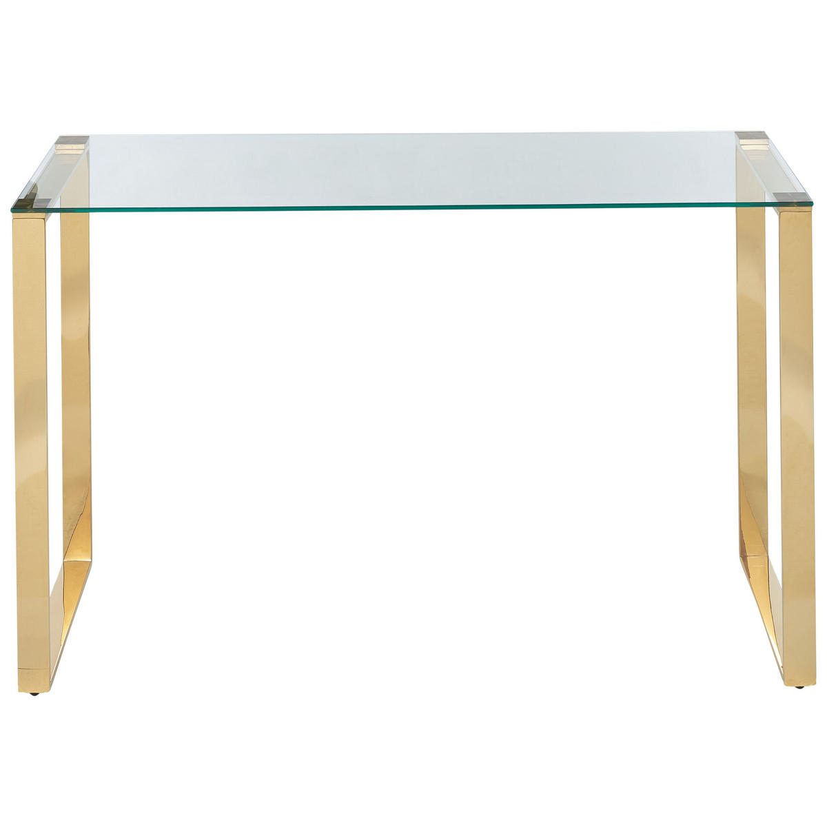 KONSOLENTISCH mit Glasplatte Gold Tilon - Transparent/Goldfarben, Glas (40/120/75cm) - Beliani