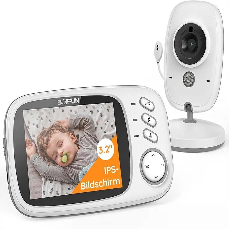 BABYPHONE 3,2-Zoll Nachtsicht Kamera, Weiß - Weiß, Kunststoff - Kaket