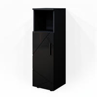 MIDISCHRANK Irma Anthrazit 30 x 95 cm - Schwarz Hochglanz/Anthrazit, Holzwerkstoff (30/95/30cm) - Vicco
