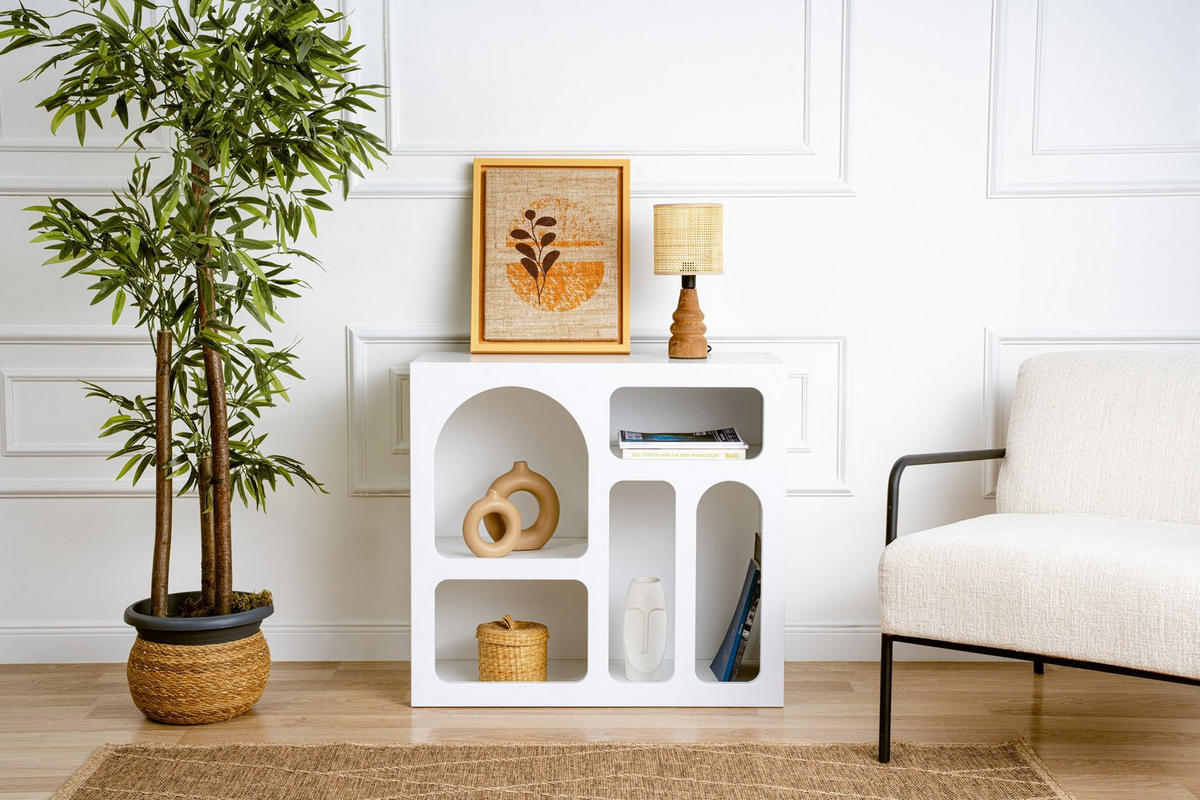 BUFFETSCHRANK lessa weiss - Weiß, Holz (37/74/80cm) - Habitat Garten