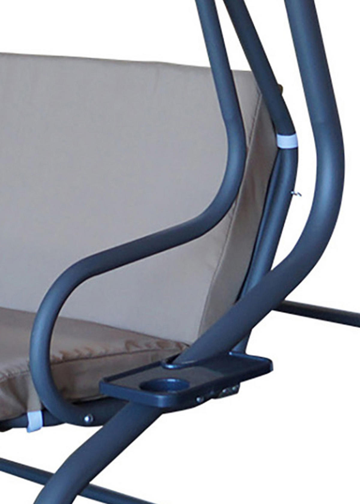 HOLLYWOODSCHAUKEL mit Liegefunktion, 4-Sitzer MILANO, Farbe: grau / creme - Grau, Metall (232/164/120cm) - TPFGarden