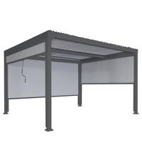 ALU PERGOLA MIT SEITENWAND Anthrazit - Anthrazit, Metall (368/224/306cm) - MCW