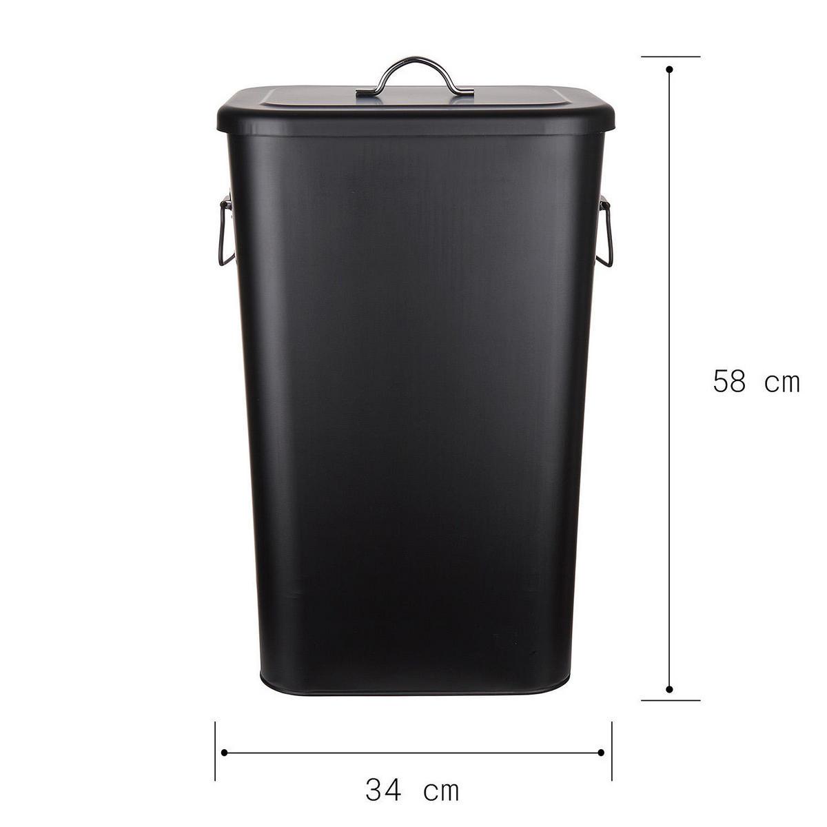 MÜLLEIMER Binster - Schwarz, Metall (34/58/28cm) - Butlers