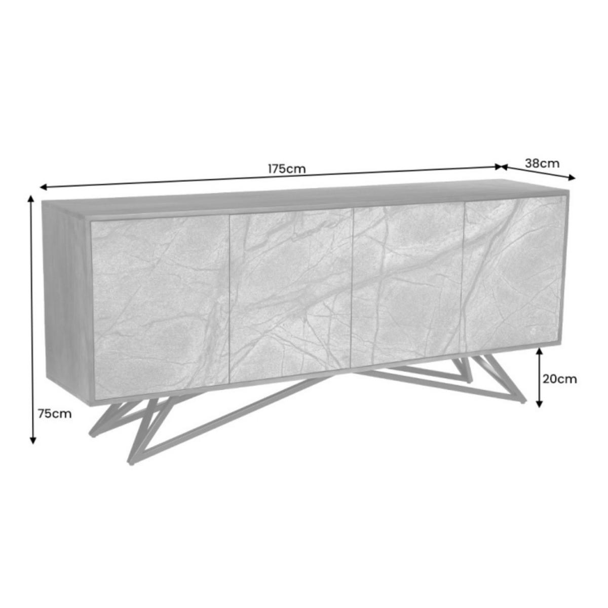 SIDEBOARD MOUNTAIN SOUL Akazie 175cm - Multicolor/Schwarz, Holz/Stein (175/75/38cm) - riess-ambiente