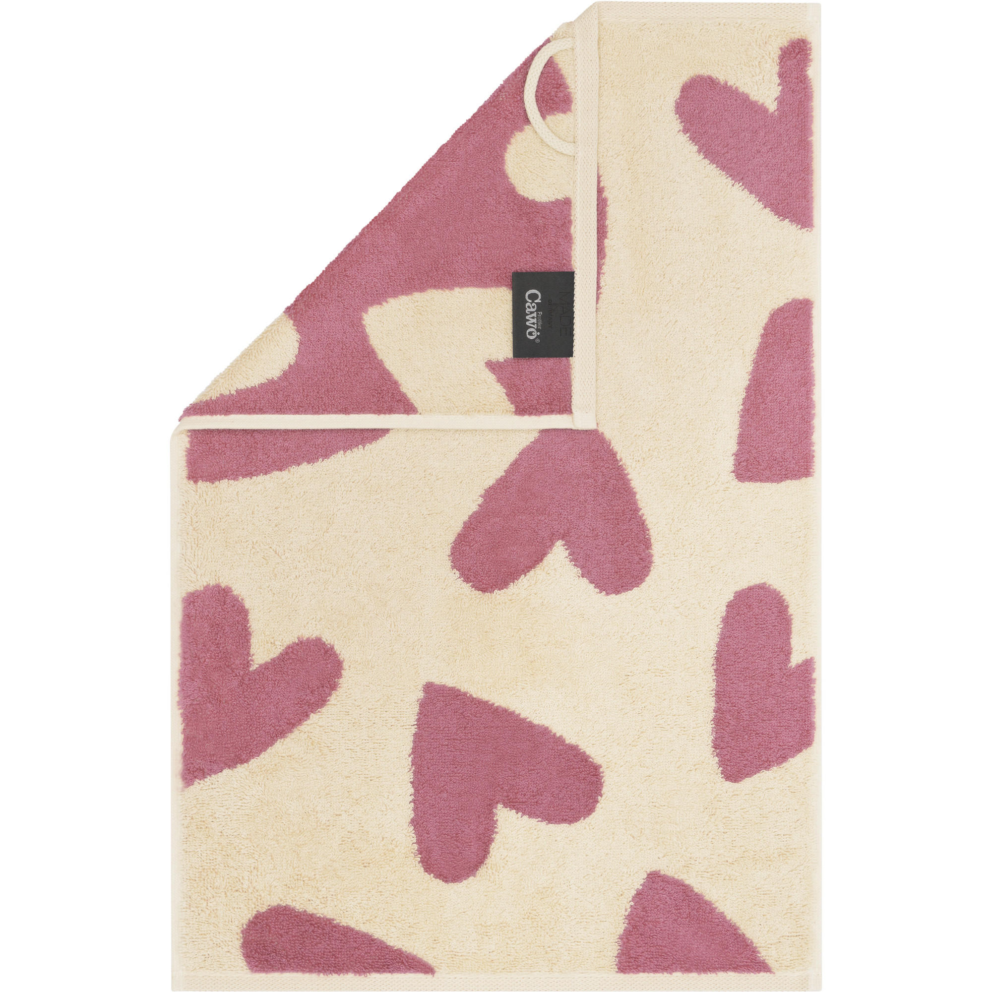GÄSTETUCH HEART BEATS HEARTS 6275 BEERE - 32 - Rosa, Textil (30/50cm) - Cawoe