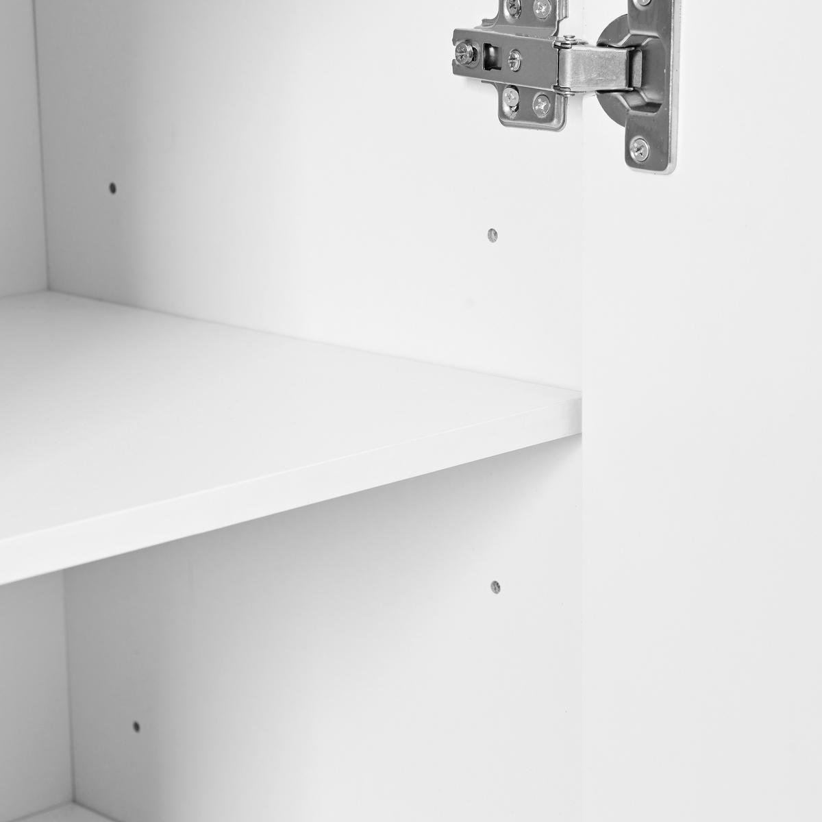 SCHUHSCHRANK Modern mit Goldgriffen Weiß 73x34x109cm - Weiß, Holzwerkstoff (34/109/73cm) - FLIEKS