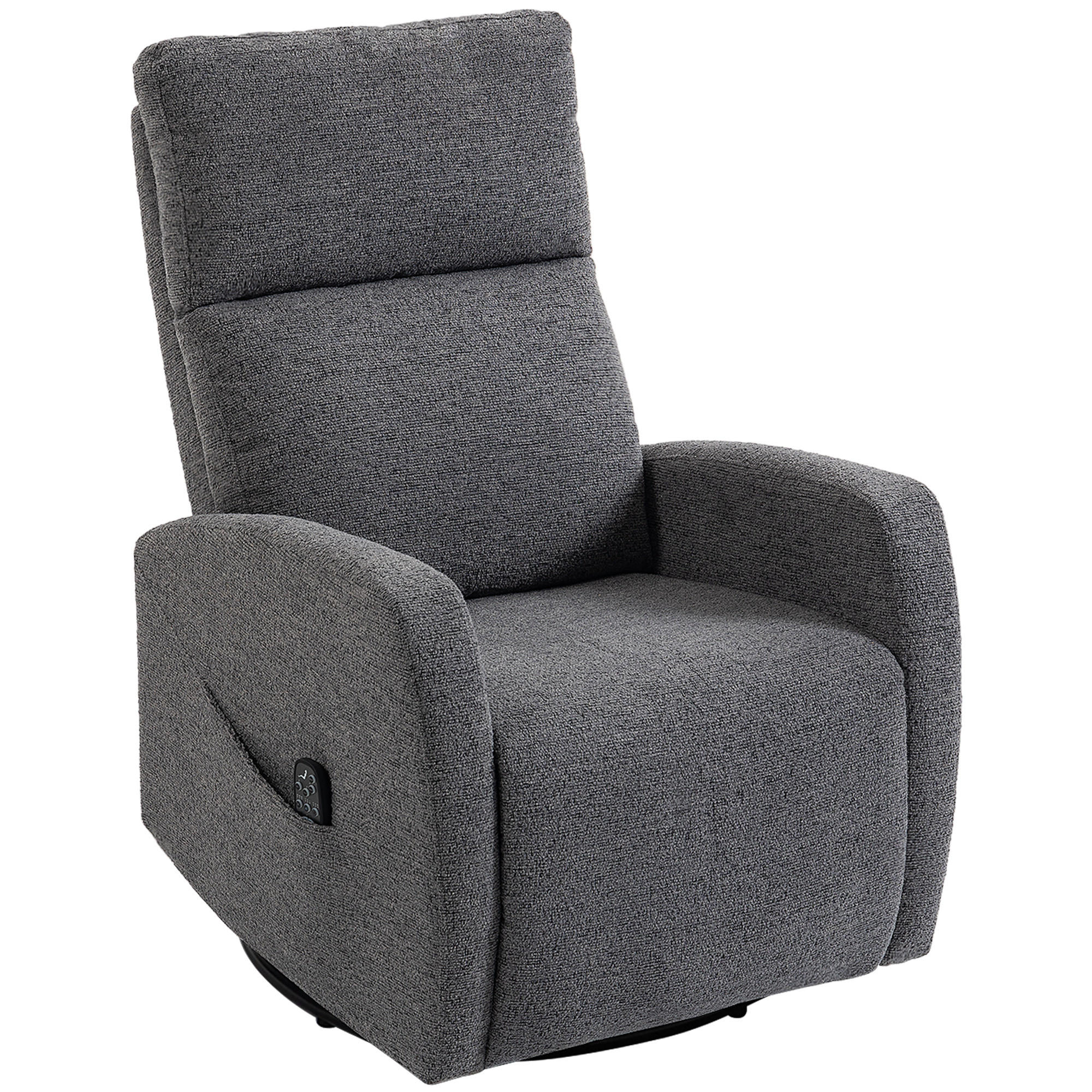 MASSAGESESSEL Chenille Dunkelgrau - Dunkelgrau/Naturfarben, Holz/Textil (73.5/108/97cm) - HOMCOM