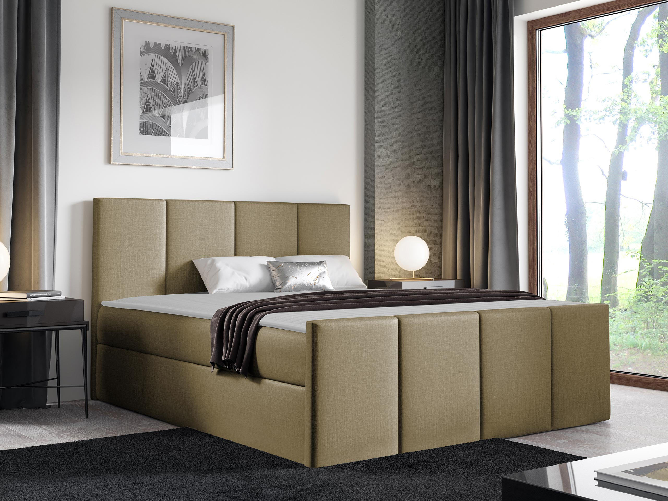 BOXBETT Lars - Kaschmir, Holz (120/200cm) - MIRJAN24