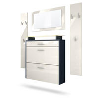 GARDEROBE Malea Fronten in Creme Hochglanz - Creme, Holzwerkstoff (180/180/23cm) - Vladon