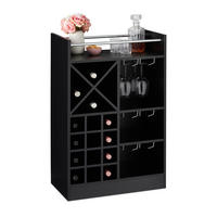 WEINREGAL - Schwarz, Holzwerkstoff (63/96/35cm) - Relaxdays
