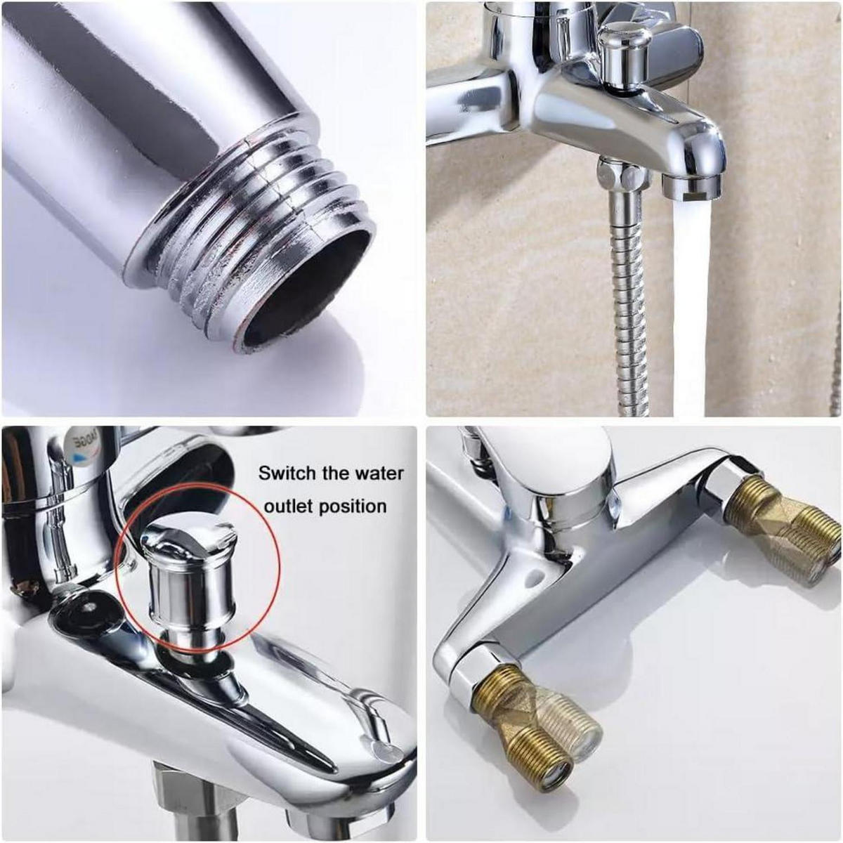 BADEWANNENARMATUR Wandmontage Einhandmischer mit Duschfunktion - Multicolor, Metall (8/2.5/20cm)