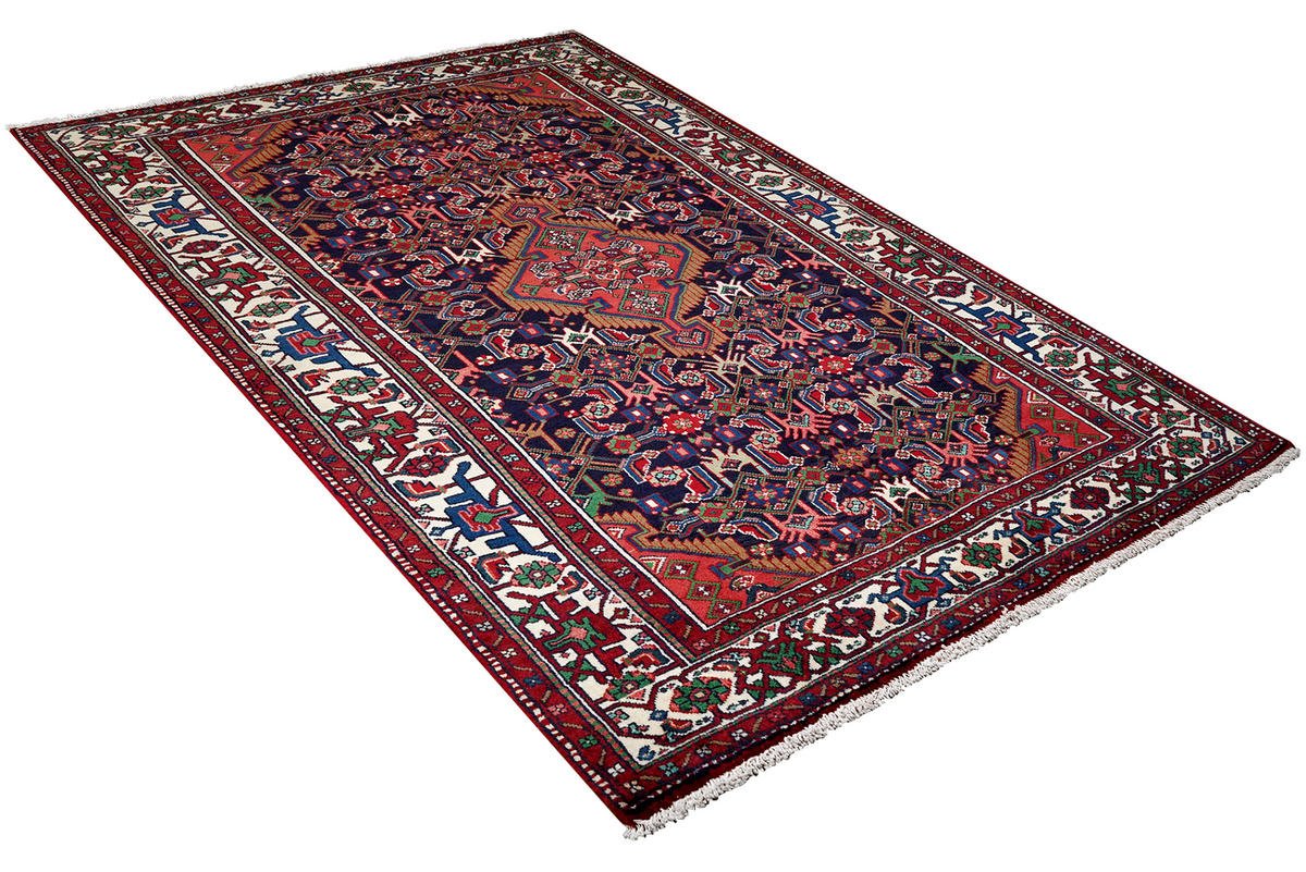TEPPICH Assadabad Blau 210/135 cm Schurwolle - Blau, Textil (135/210cm) - Looma