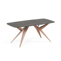 ESSTISCH AXIS - Anthrazit/Kupferfarben, Holzwerkstoff/Metall (90/180/76cm) - Meblini