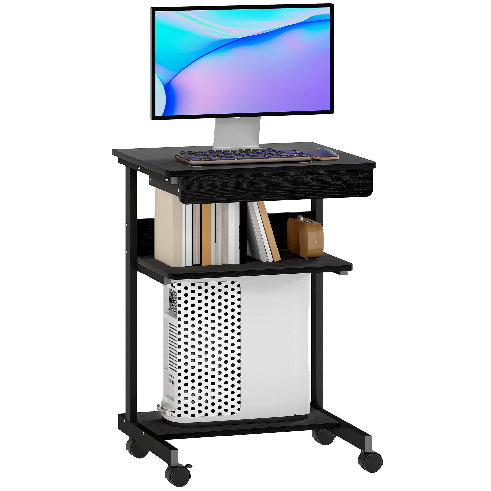 BÜROTISCH Schwarz 1 Stück - Schwarz, Holzwerkstoff (51/79/56cm) - GiPP