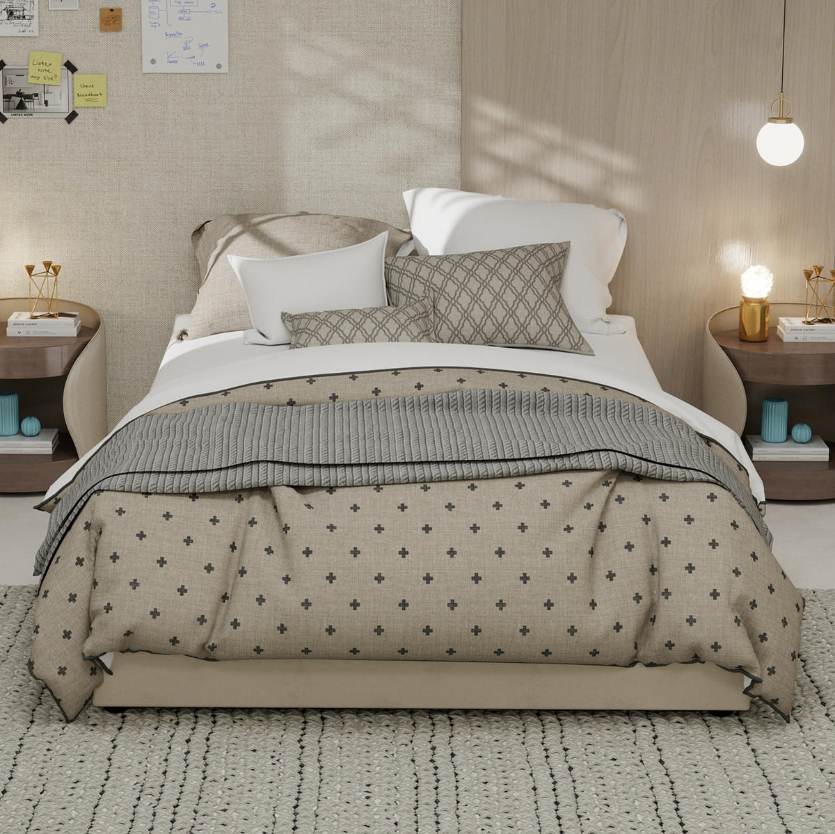 POSTEĽNÝ rám 140/200 cm béžový z látky a kovu s plynovým zdvihom - béžová, textil (140/200cm) - OKWISH