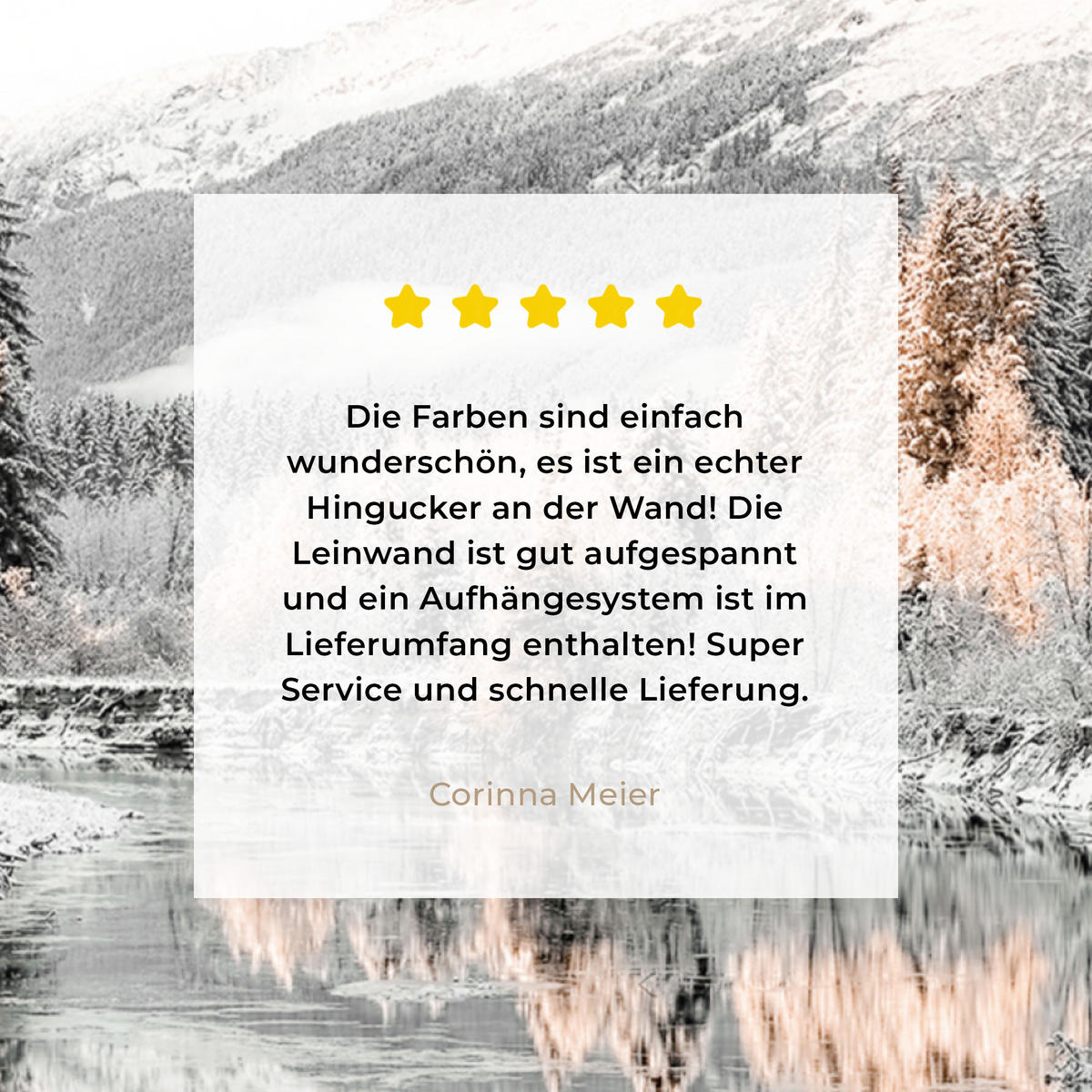 LEINWANDBILD Natur - Winter - Bäume - Berge - Schnee 20x20 cm - Weiß Hochglanz, Textil (20/20cm) - MuchoWow