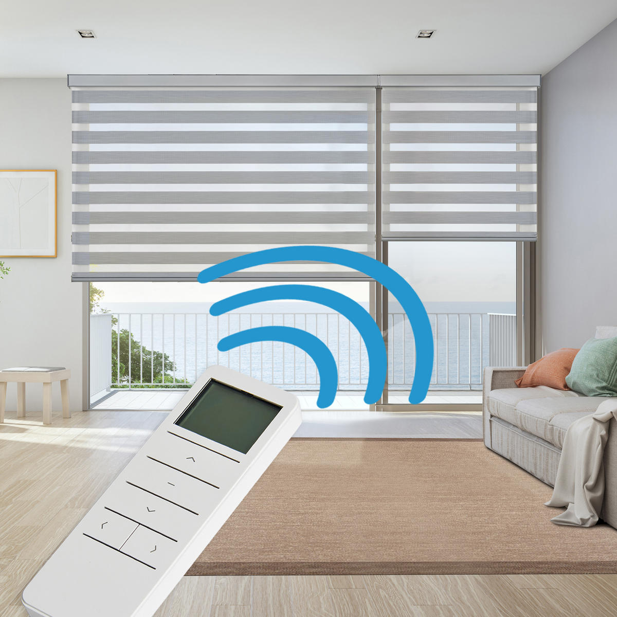 DOPPELROLLO Motorisiertes Silber 160x250 cm - Silberfarben, Kunststoff (160/250cm) - STORESDECO
