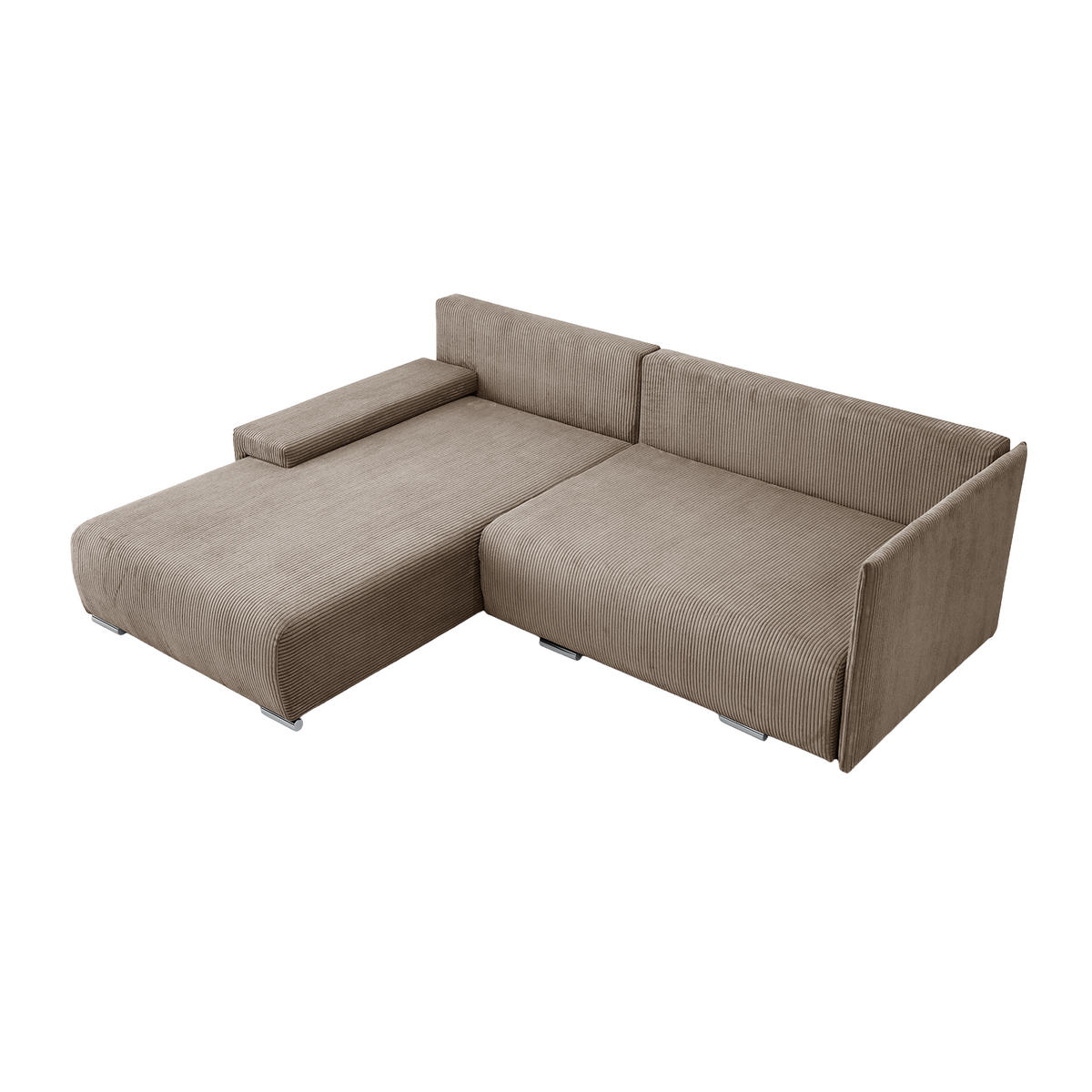 ECKSOFA TRAWANGA L mit Schlaffunktion, Beige - Beige, Textil (246/188cm) - Fedve