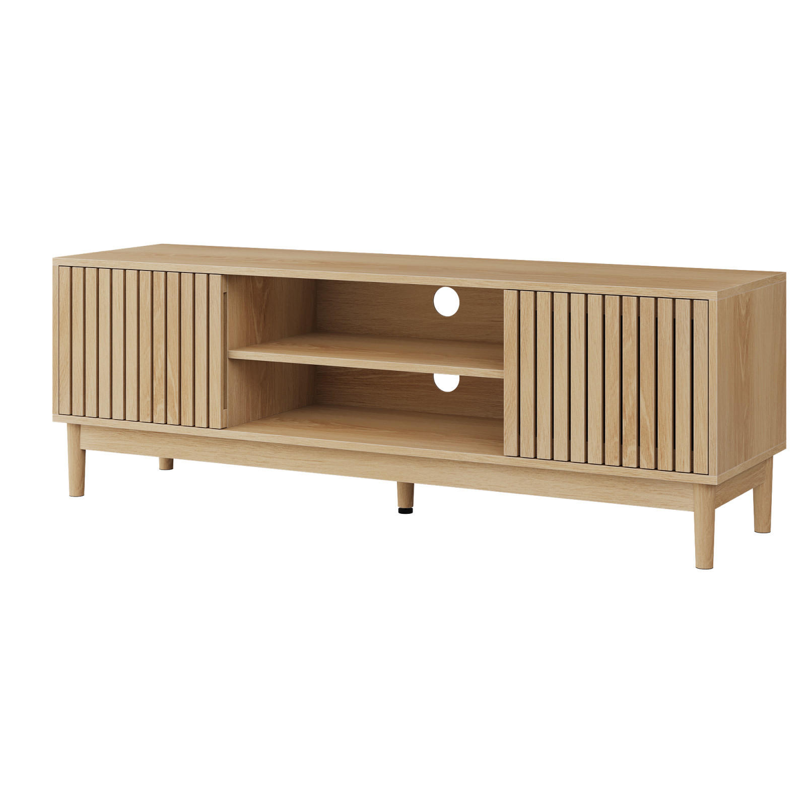 TV-SCHRANK 140 cm mit Stauraum für 55/65 Zoll, Eiche - Eichefarben, Holz (140/48/39cm)
